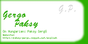 gergo paksy business card