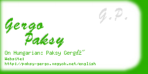 gergo paksy business card